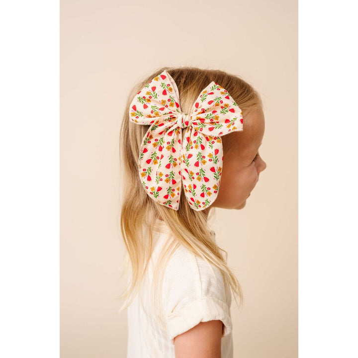 Lou Lou &amp; Company Heirloom Bow Clip- Red Floral Clip Large Hair clip Lou Lou &amp; Company   