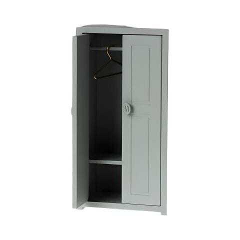 Maileg Wooden Closet, Mouse - Soft blue Mouse House furniture Maileg