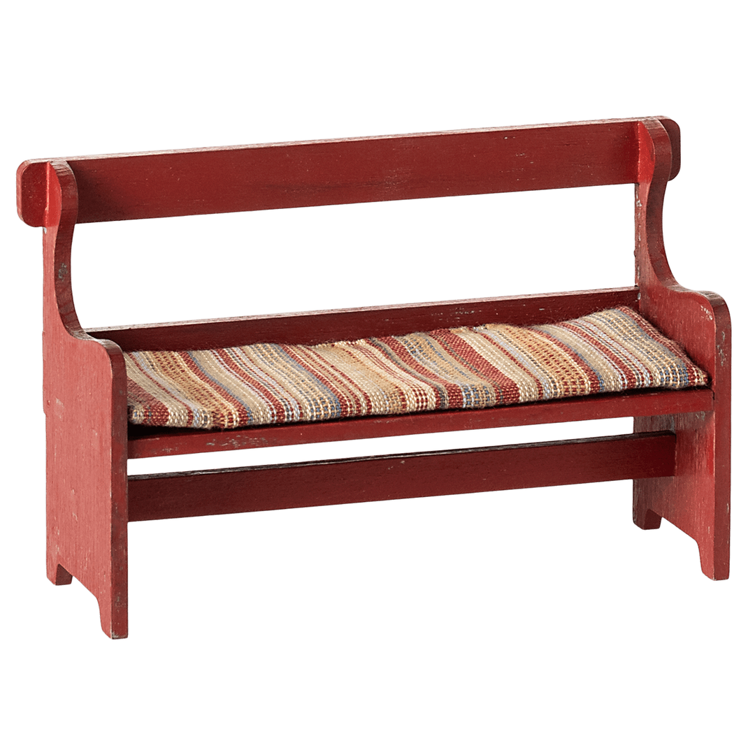 Maileg Bench, Mouse - Red Mouse House furniture Maileg
