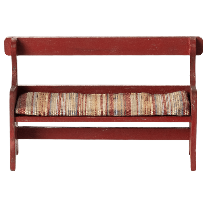 Maileg Bench, Mouse - Red Mouse House furniture Maileg