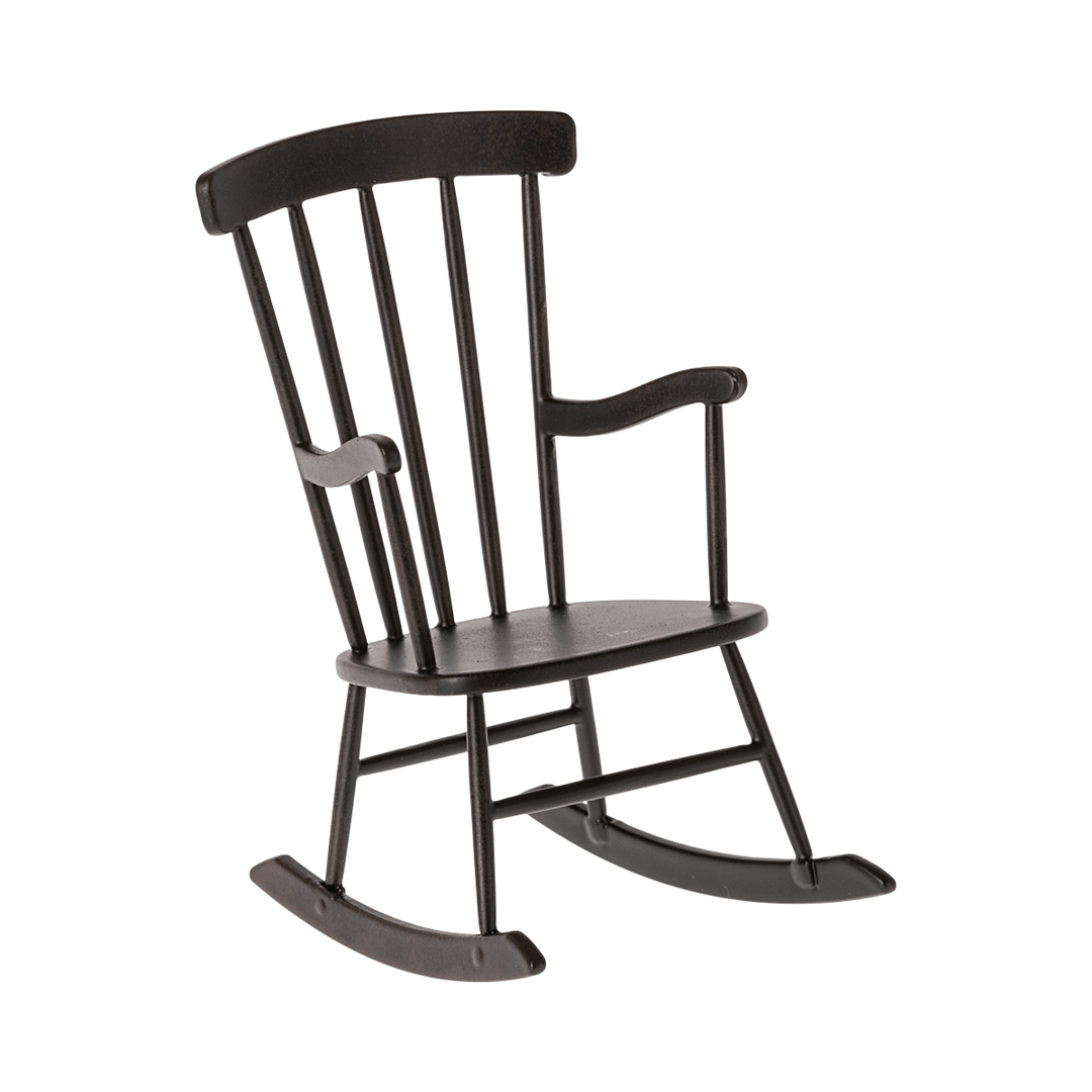 Maileg Rocking Chair, Miniature - Anthracite Miniature Dollhouse Furniture Maileg