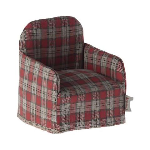 Maileg Chair, Mouse - Red Checker Mouse House furniture Maileg