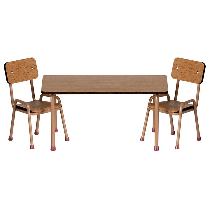 Maileg Table and chair set, Mouse - Dark powder Mouse House furniture Maileg
