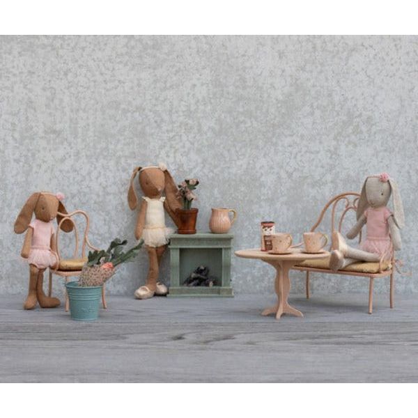 Maileg Vintage bench, Mini- Dark Powder Miniature Dollhouse Furniture Maileg