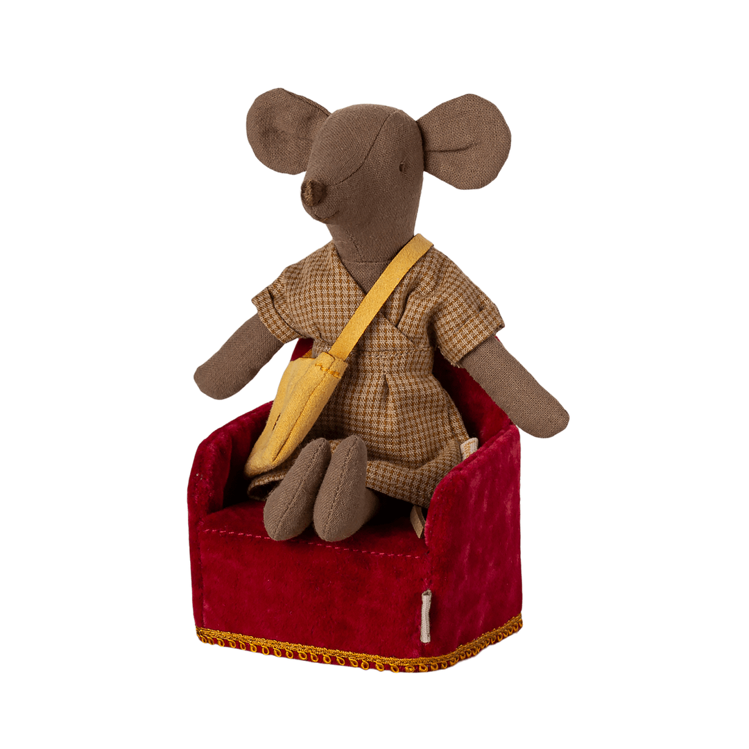Maileg Folding chair, Mouse - Red Mouse House furniture Maileg