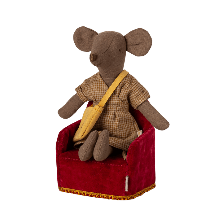 Maileg Folding chair, Mouse - Red Mouse House furniture Maileg