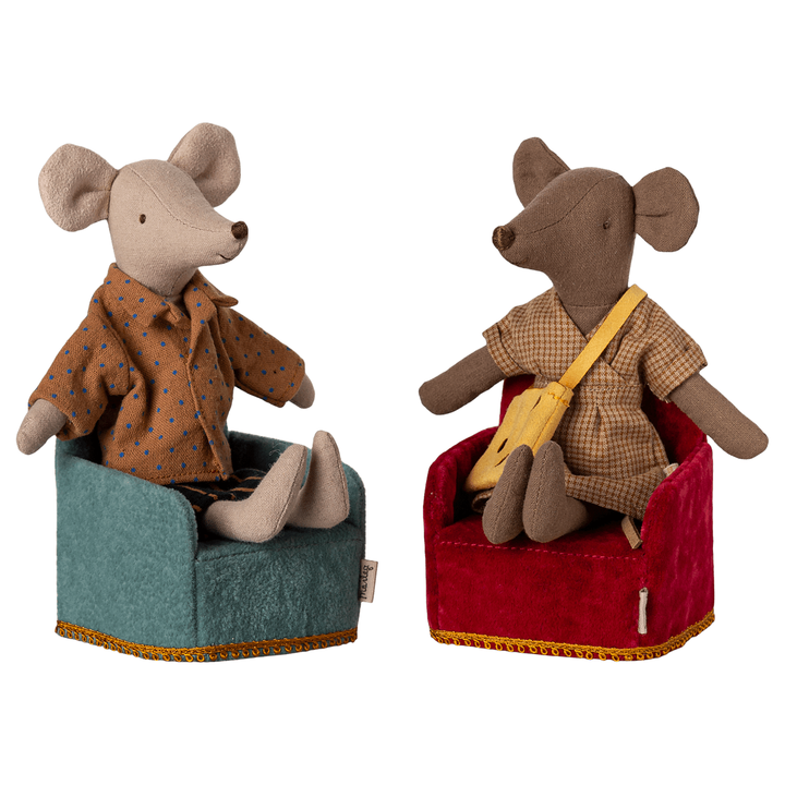 Maileg Folding chair, Mouse - Red Mouse House furniture Maileg