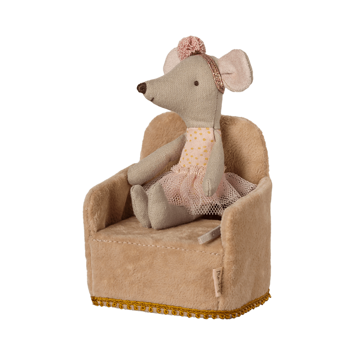 Maileg Folding chair, Mouse - Powder Mouse House furniture Maileg
