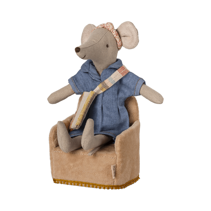 Maileg Folding chair, Mouse - Powder Mouse House furniture Maileg