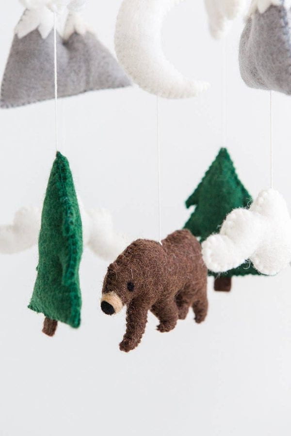 Nivas Bear and Mountain Crib Mobile Baby Mobiles Nivas