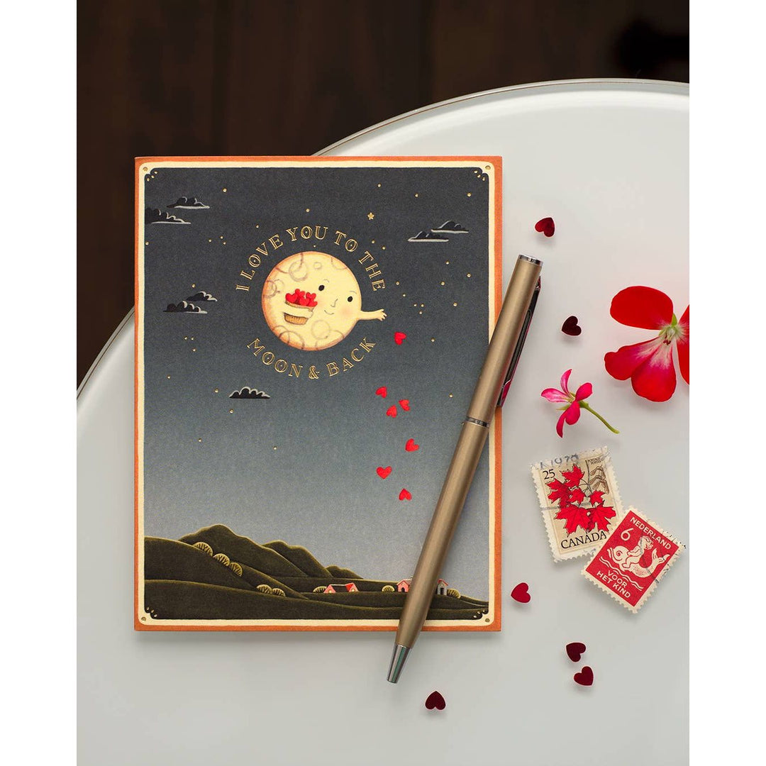 Moon and Back Love Greeting Card Greeting Card JooJoo Paper