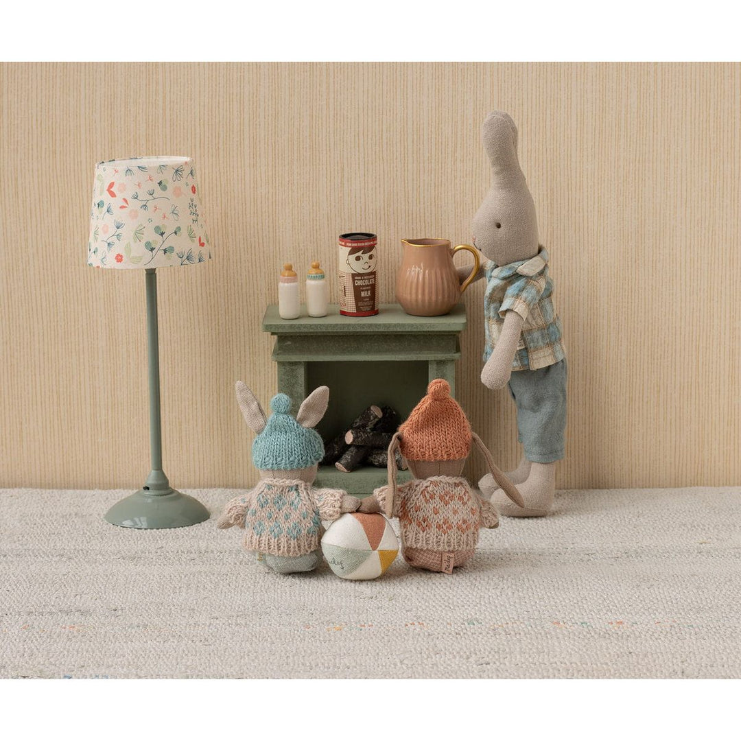 Maileg Winter rabbit, Micro - Sand - Mint Rabbits &amp; Bunnies Maileg