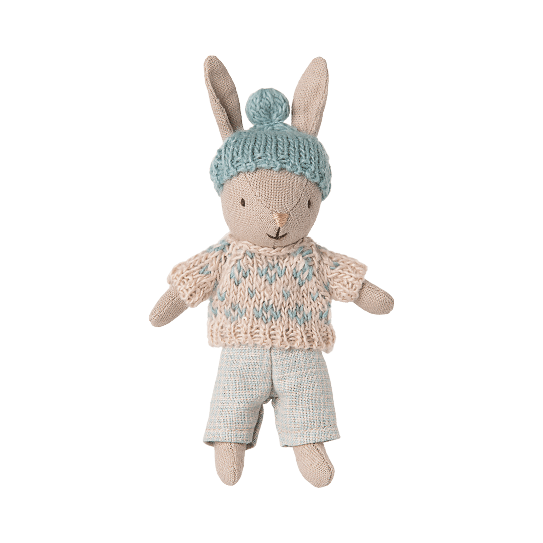 Maileg Winter rabbit, Micro - Sand - Mint Rabbits & Bunnies Maileg