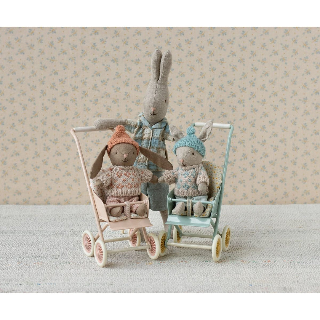 Maileg Winter rabbit, Micro - Sand - Mint Rabbits &amp; Bunnies Maileg