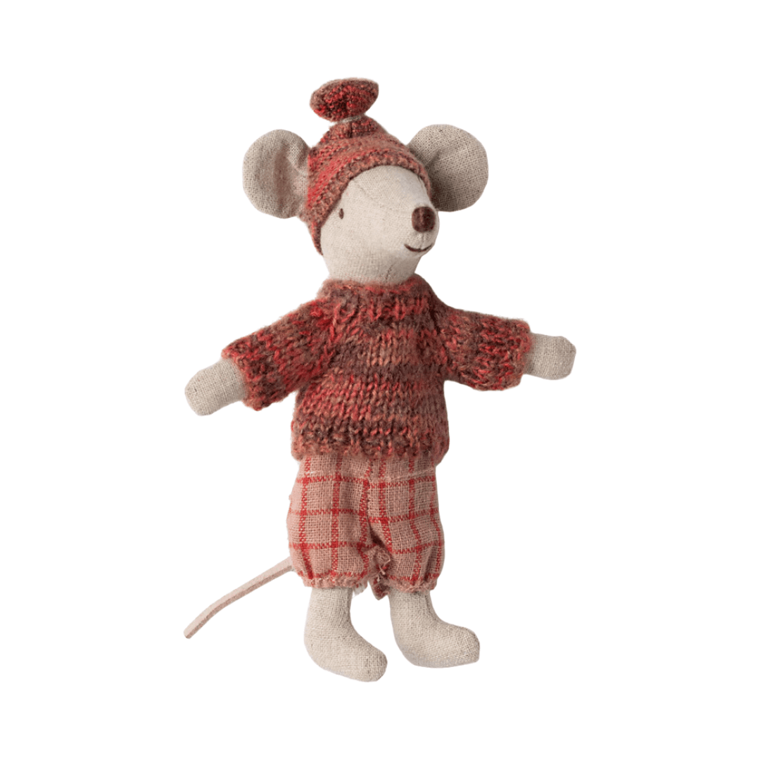 Maileg Winter Mouse with Ski Set Big Sister, Rose Mice Maileg