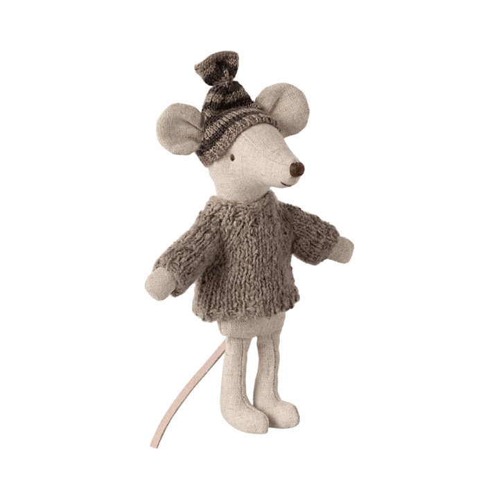 Maileg Knitted Sweater and hat, Big brother mouse Mice Clothing Maileg