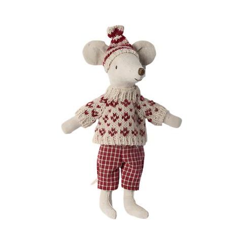 Maileg Winter Mouse with Ski Set Mum - Red Mice Maileg