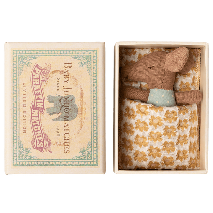 Maileg Sleepy Wakey Baby Mouse In Matchbox 2026- Blue Mice Maileg