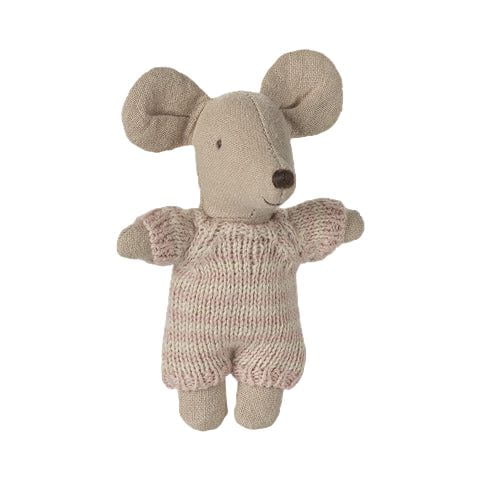 Maileg Baby Mouse in Carry Cot - Rose Mice Maileg