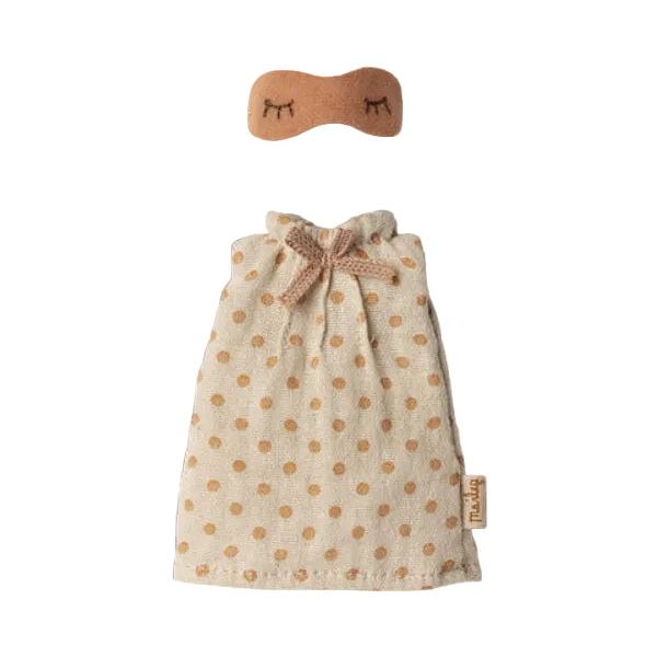 Maileg Nightgown, Mum Mouse, Light Grey Mice Clothing Maileg