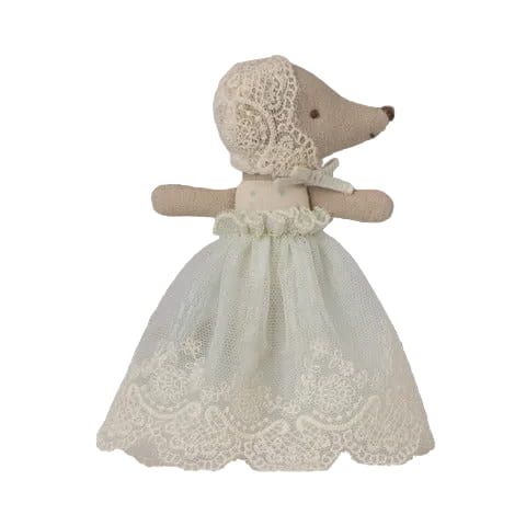 Maileg Baby mouse in gown - Mint Mice Maileg