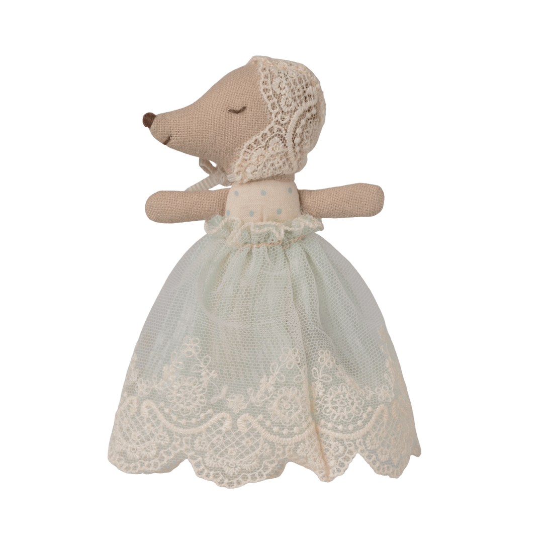 Maileg Baby mouse in gown - Mint Mice Maileg