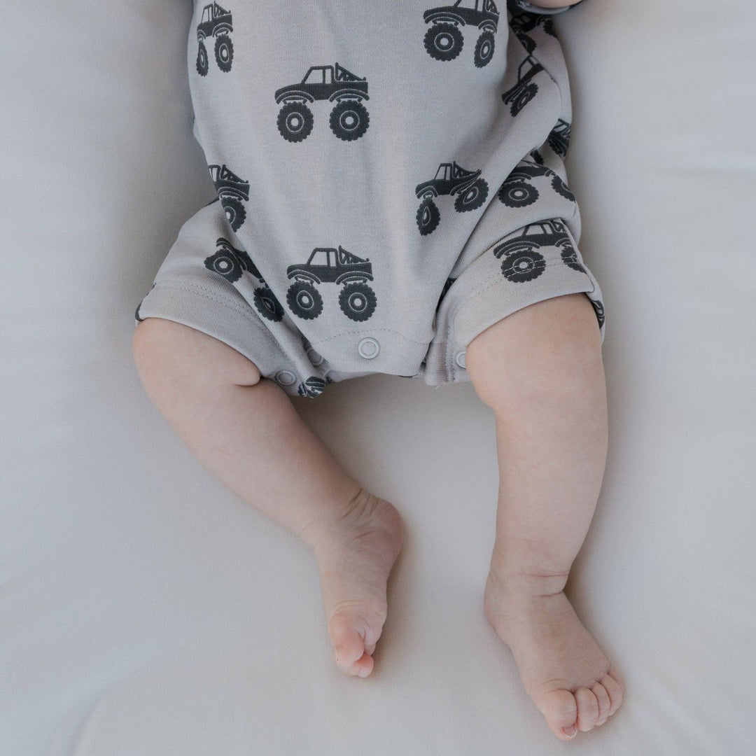 Forever French Terry Romper | Monster Truck Toddler Clothing Forever French Baby