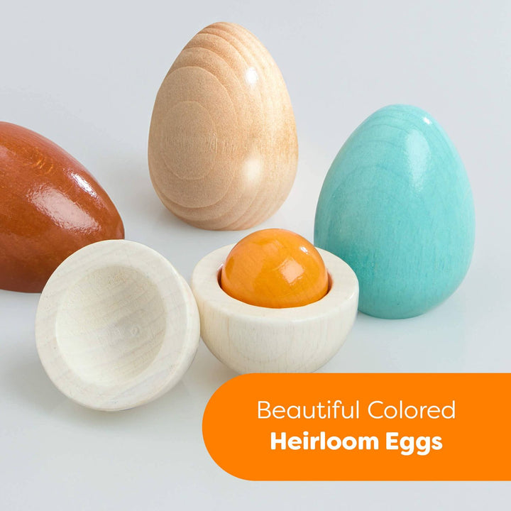 Creative Play – Wooden Eggs Play Food Set Toddler And Pretend Play Haba