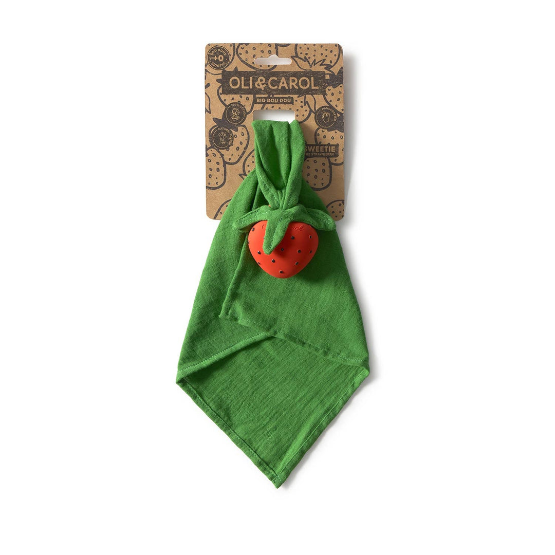 Oli &amp; Carol Sweetie the Strawberry Big Doudou Teether Oli &amp; Carol