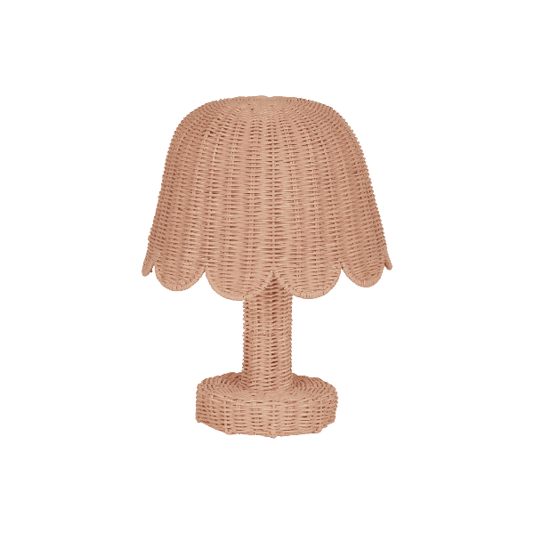 Olli Ella Rattan Petal Lamp- Seashell Pink Plants &amp; Mushrooms Olliella