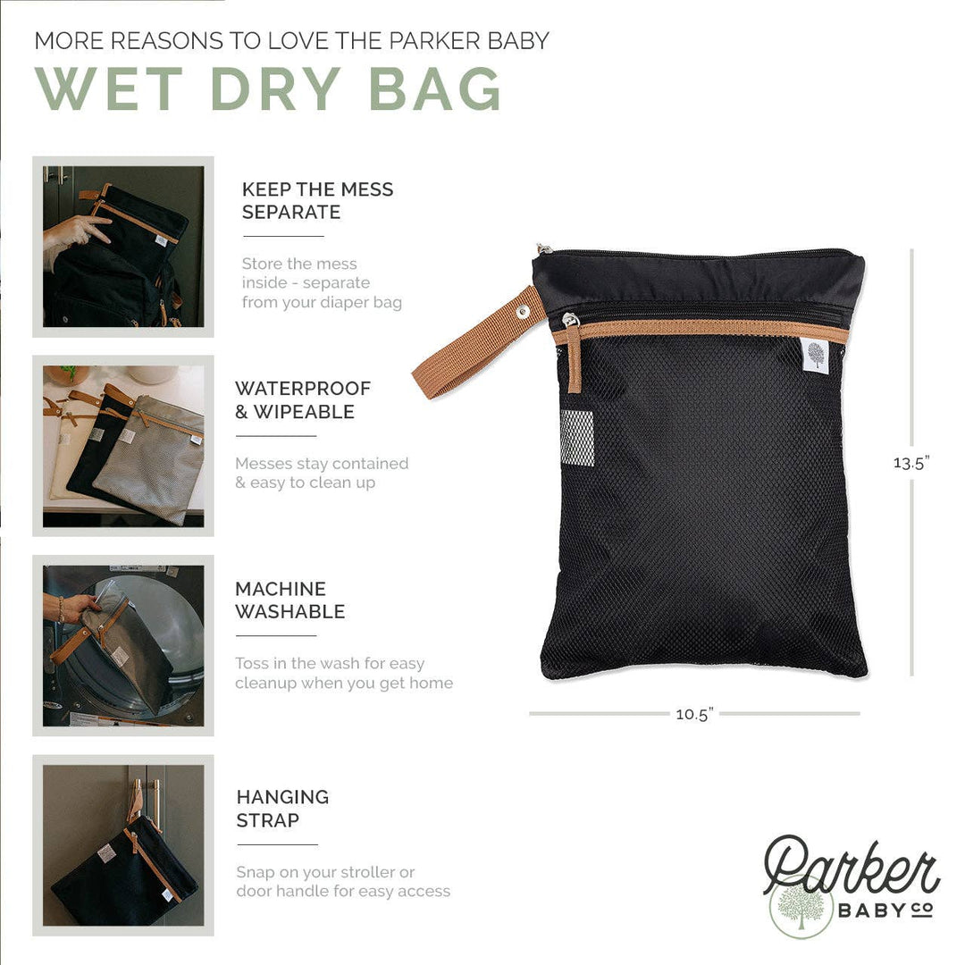 Parker Baby Company On-the-go Gift Set: Black Diaper Bag Parker Baby Co