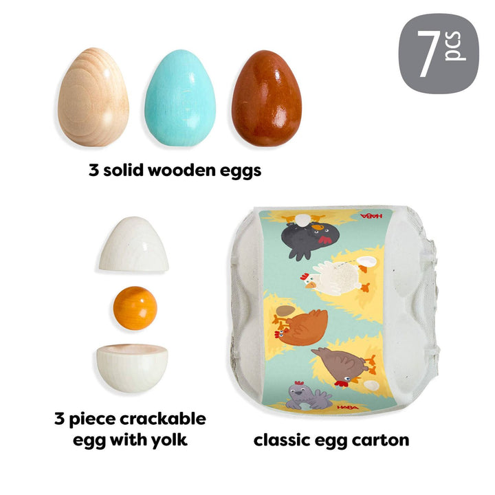 Creative Play – Wooden Eggs Play Food Set Toddler And Pretend Play Haba