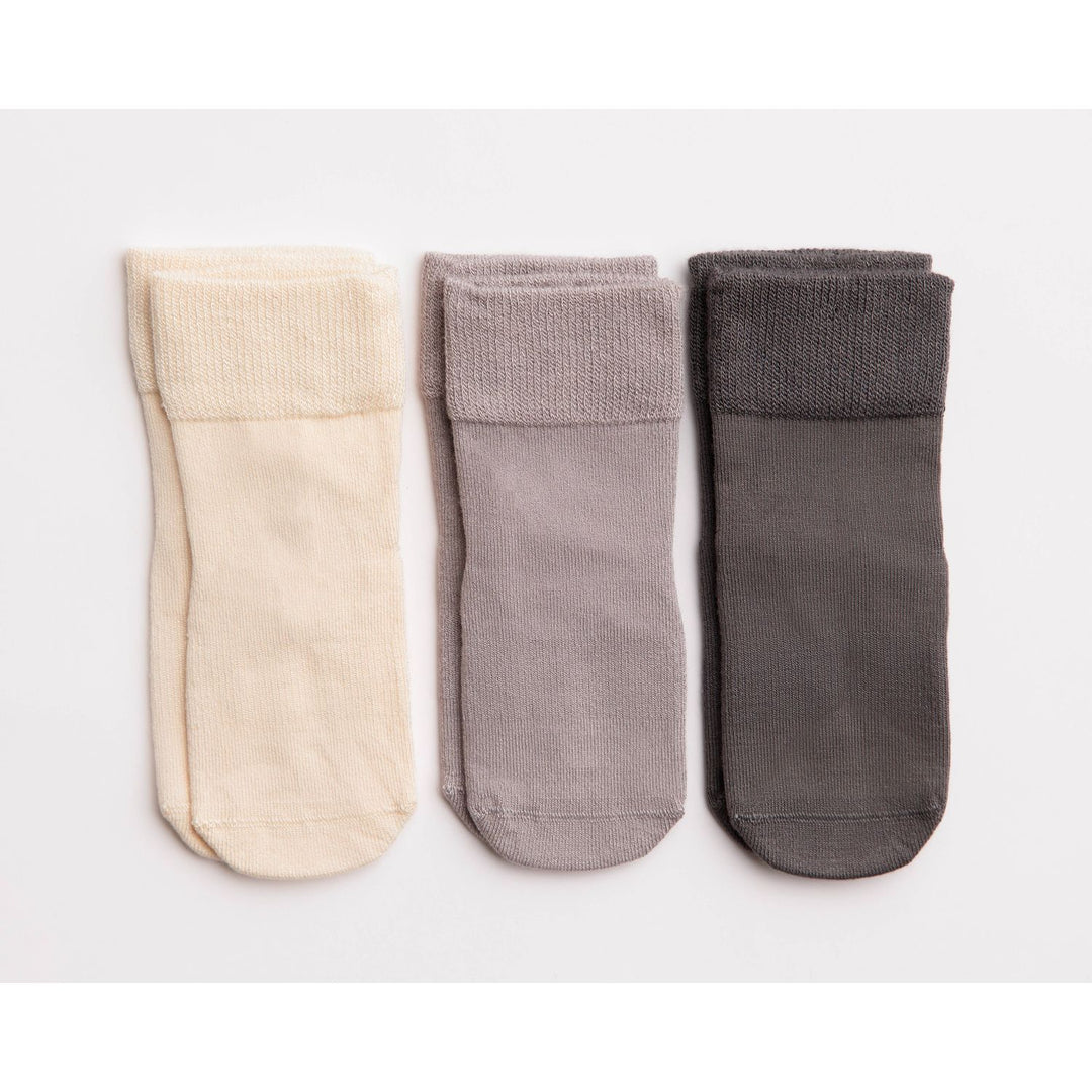 Squid Socks-Classic - Non-Slip Baby Socks in Sand, Light Gray, Dark Gray Socks Squid Socks