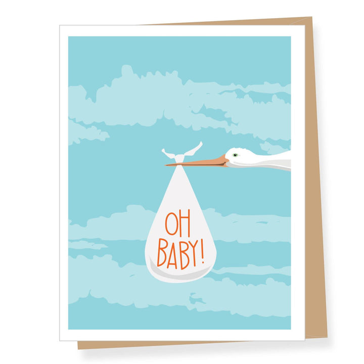 Stork Oh Baby New Baby Greeting Card Greeting Card Apartment 2