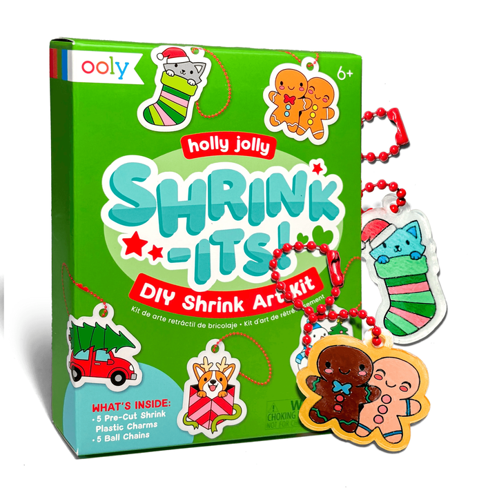 Ooly Mini Shrink-Its! DIY Shrink Art Kit - Holly Jolly Art Kit Ooly