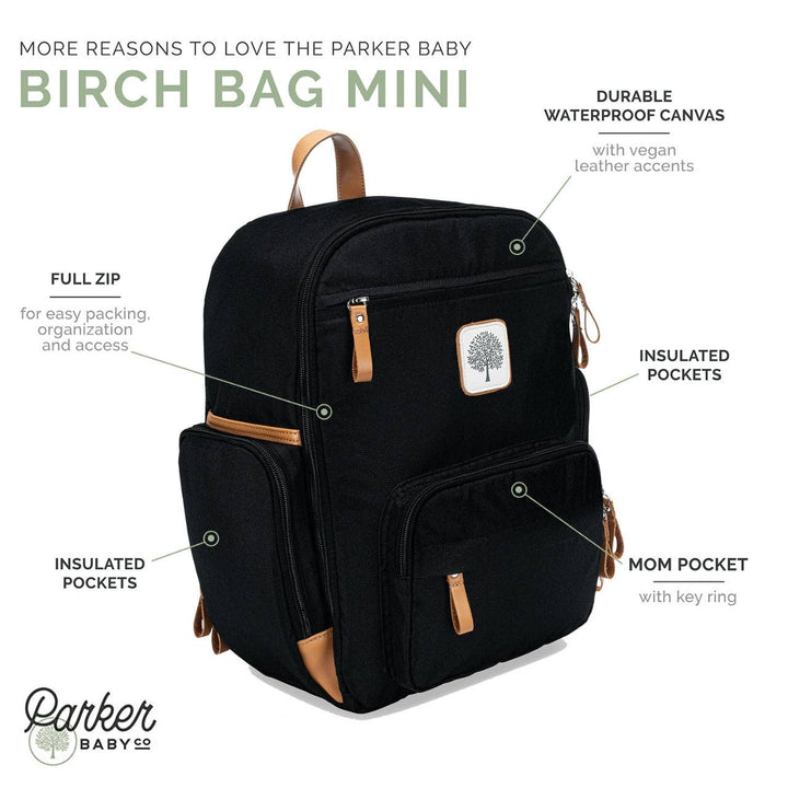 Parker Baby Company On-the-go Gift Set: Black Diaper Bag Parker Baby Co