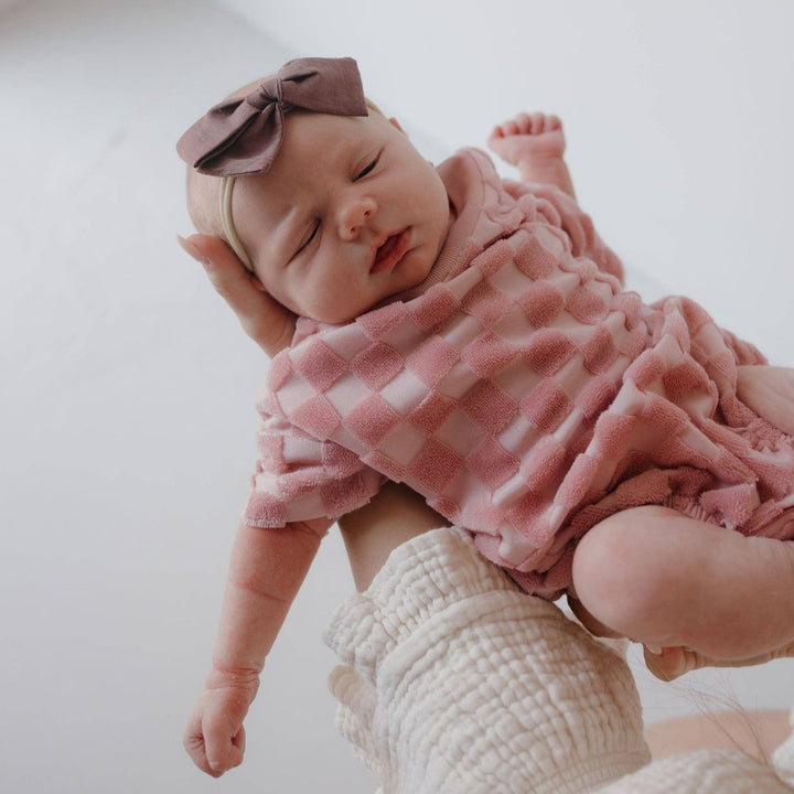 Forever French Terry T-Shirt Romper | Sea Pink Romper Forever French Baby