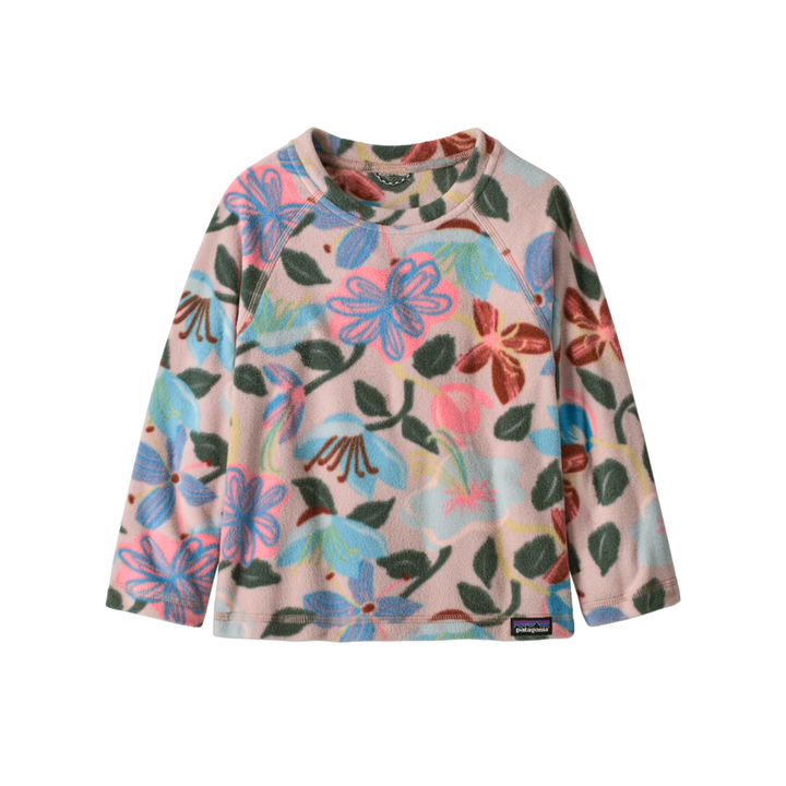 Fall 2026 Patagonia Baby Micro D Crew Fleece Patagonia Hopes and Blooms: Fuzzy Mauve 6 months