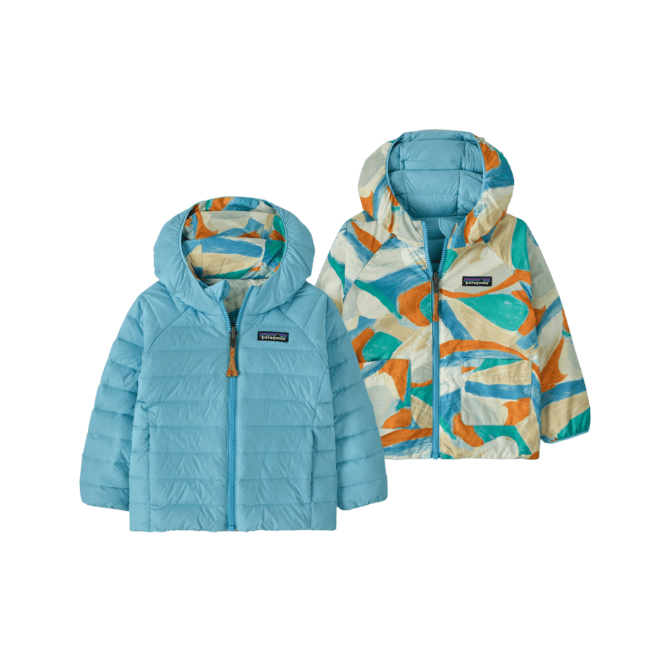 Fall 2026 Patagonia Baby Reversible Down Sweater Hoody Baby Jacket Patagonia Smudge: Rutabaga White 6 months