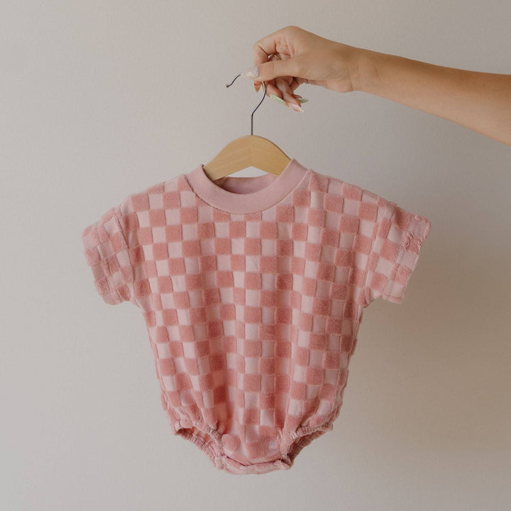 Forever French Terry T-Shirt Romper | Sea Pink Romper Forever French Baby