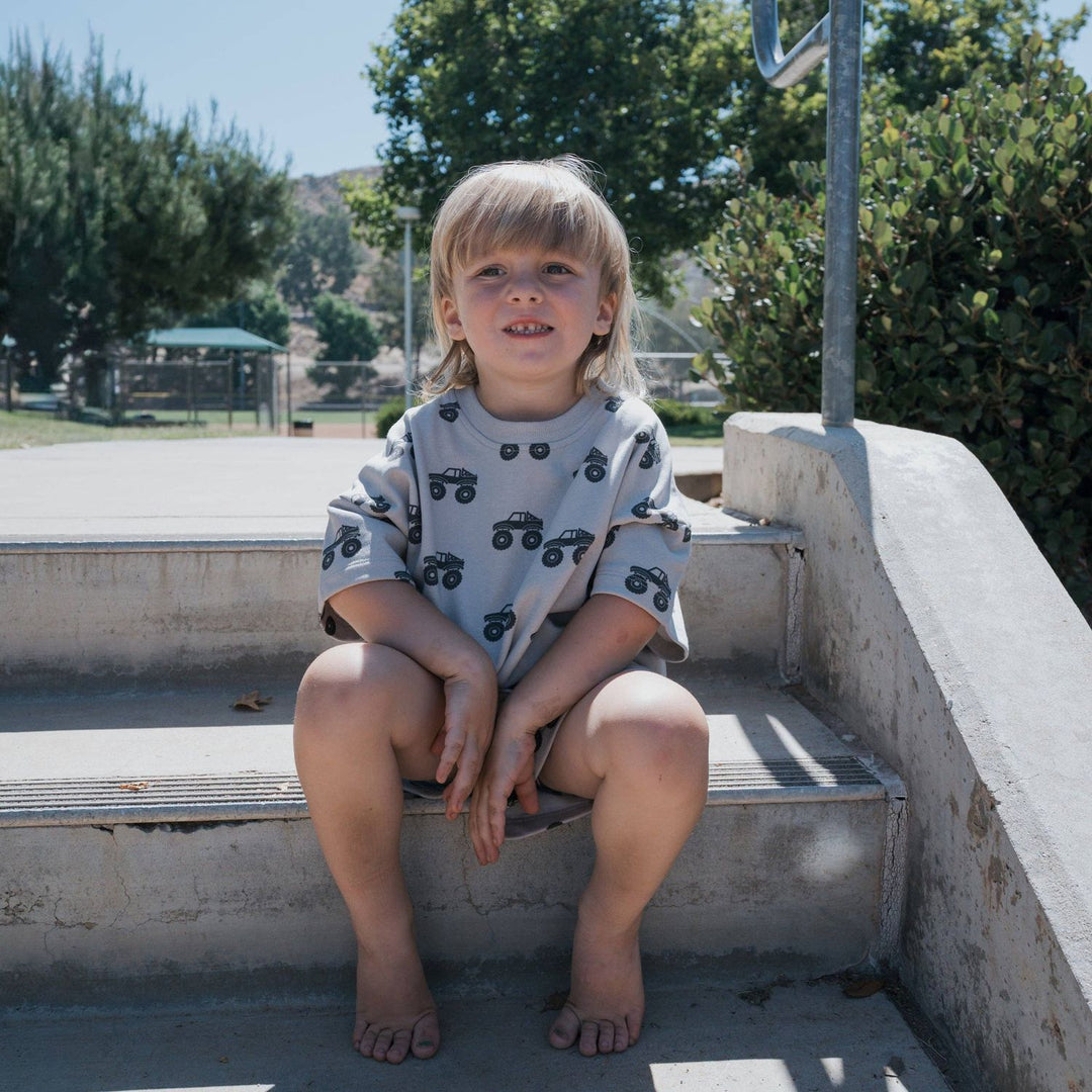 Forever French Terry Short Set | Monster Truck childrens clothing Forever French Baby