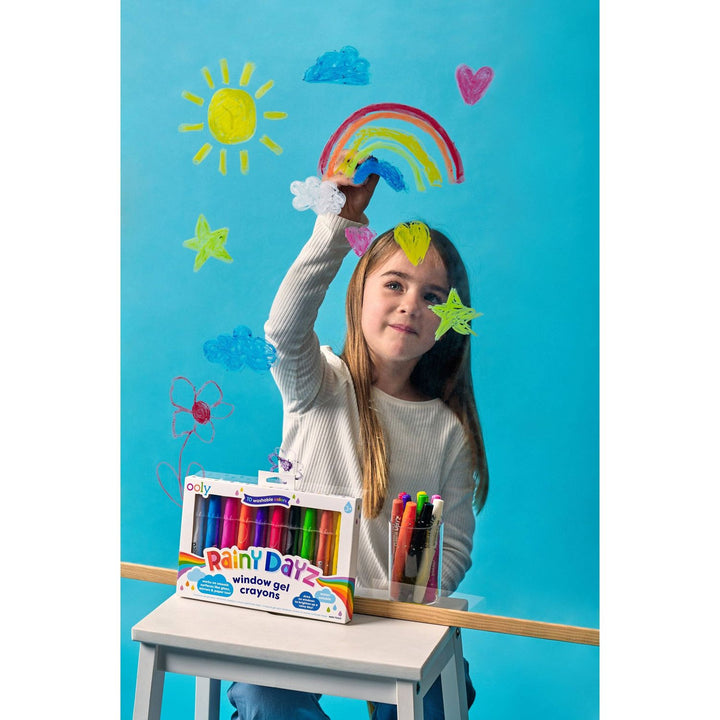 Ooly Rainy Dayz Window Gel Crayons - Set of 10 Crayons Ooly