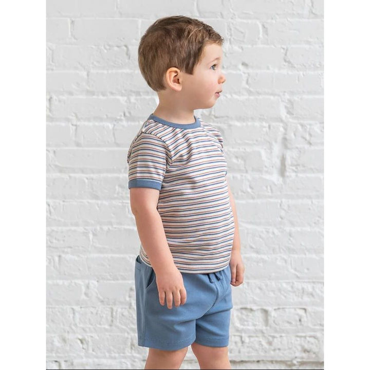 Colored Organics Andy Ringer Tee - Voyage Stripe / Sea + Ridge Tops Colored Organics