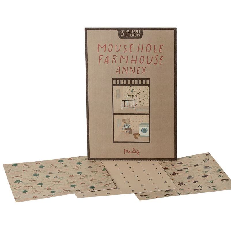 Maileg Wallpaper, Mouse hole Farmhouse - Annex Dollhouses and Access. Maileg