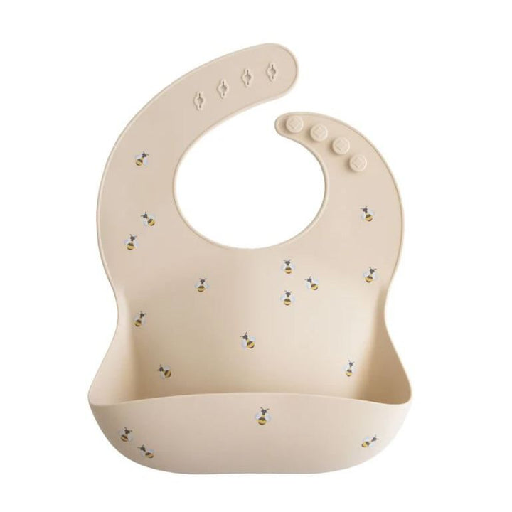 Mushie Silicone Baby Bib Mealtime Mushie Bees