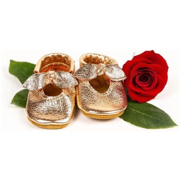 Starry Knight Rose Gold Bella Janes Baby Moccasins Baby & Toddler Shoes Starry Knight Designs