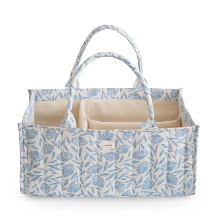 Mushie Diaper Caddy Diaper Caddy Mushie Blue Flowers