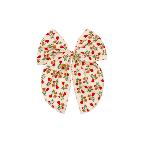 Lou Lou &amp; Company Heirloom Bow Clip- Red Floral Clip Large Hair clip Lou Lou &amp; Company   