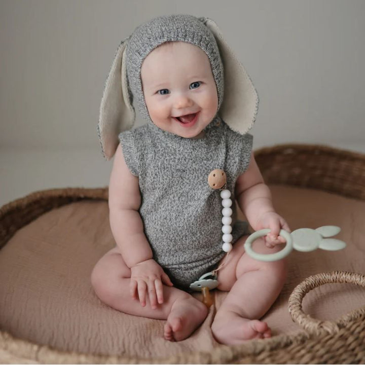 Mushie Bunny Teether Ring Pacifiers and Teething Mushie