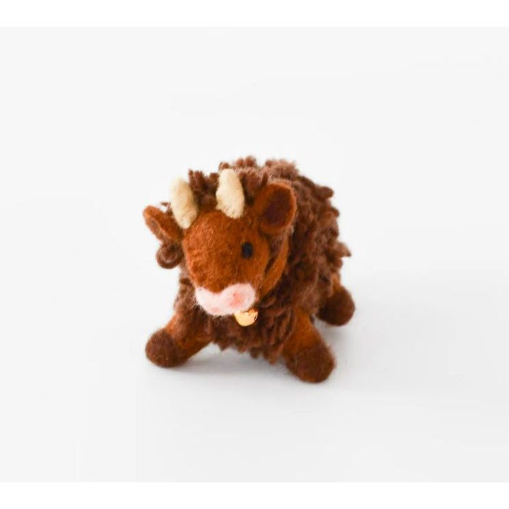 Tara Treasures Felt Highland Cow Toy - Dark Brown Felt Toy Tara Treasures